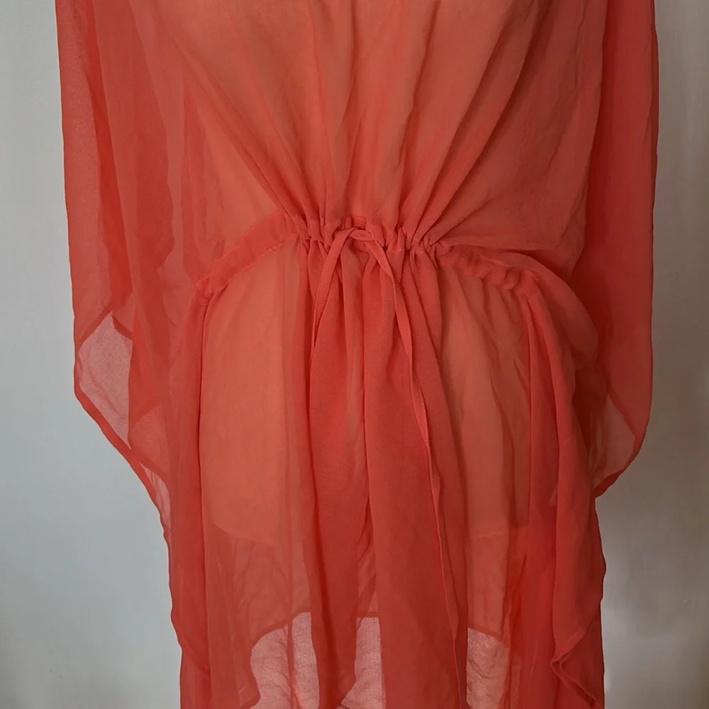 Beaches And Boho Seas The Dream peach/orange Sheer Coverup